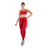 Kit 2 Conjuntos Fitness Top Alça Fina + Calça Legging Suplex