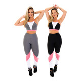 Kit 2 Conjuntos Sport Feminino Roupa De Academia Top E Leg