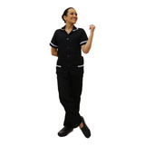 Kit 2 Conjuntos Uniforme Copeira Oxford Preto - Feminino