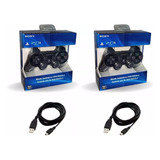 Kit 2 Controle Joystick Compativel Ps3