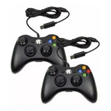 Kit 2 Controle Para Xbox 360 Pc Com Fio Joystick Manete X360