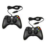 Kit 2 Controle Para Xbox 360 Pc Gamer Joystick Manete C/ Fio