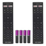 Kit 2 Controle Remoto Compatível Smart Tv Jvc 4k Led