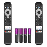 Kit 2 Controle Remoto Compatível Tcl Smart Tv 4k Com Pilhas