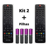 Kit 2 Controle Remoto Compatível Tv H-buster Led Lcd + Pilha