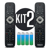 Kit 2 Controle Remoto Para Tv Philips Smart Lcd Led 3d - Loja 19br