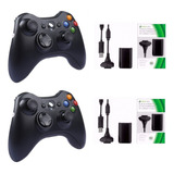 Kit 2 Controle Sem Fio Xbox 360 E Pc Feir Com 2 Bateria
