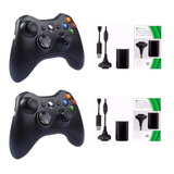 Kit 2 Controle Sem Fio Xbox 360 E Pc Feir Com 2 Bateria