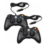 Kit 2 Controle Xbox 360 Microsoft Pc Fio Cabo Usb