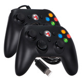Kit 2 Controle Xbox 360 Usb Com Fio Joystick Video Game Pc