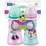 Kit 2 Copos Colors Bico De Silicone Minnie Rosa - Lillo