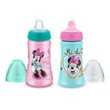 Kit 2 Copos Colors Bico De Silicone Minnie Rosa Lillo