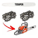 Kit 2 Corrente + 1 Sabre 20 Motosserra Tekna Cs46 38 Dentes