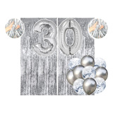 Kit 2 Cortina Metalizada Balão 10 Redondo 2 Número 75cm Prat