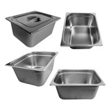 Kit 2 Cuba 2 Tampa Gastronômica De Inox Gn 1/2 150mm Buffet
