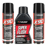 Kit 2 Descarbonizante K90 + 1 Motor Flush Corretivo Koube