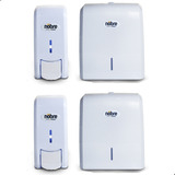 Kit 2 Dispenser Para Álcool Gel + 2 Porta Papel Toalha