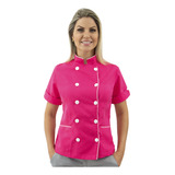 Kit 2 Dolmã Chef Cozinha Feminina Manga Curta