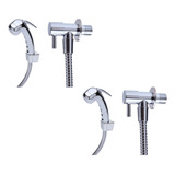 Kit 2 Ducha Higienica Inox Cromada Luxo Completa Lusaflex Acabamento Cromado Cor Prateado