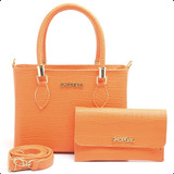 Kit 2 Em 1 Bolsa Ombro E Carteira Shopbag Croco Texas