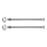 Kit 2 Engate Flexível Inox Trançado Macho/fêmea 1/2x1/2 40cm