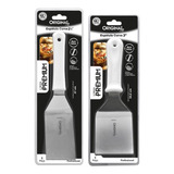 Kit 2 Espátulas Inox Lanche Curva Chapeiro E Cozinha