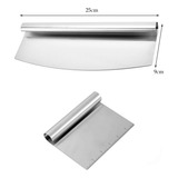 Kit 2 Espátulas Raspador Inox Massas Chocolate Pão Pizza