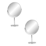 Kit 2 Espelhos De Mesa Maquiagem Blogueira Zoom 5x Aumento