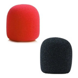Kit 2 Espumas Para Microfone De Mão Preto E Vermelho Sm58
