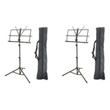 Kit 2 Estante De Partitura Suporte Pedestal C/ Bag Bolsa 