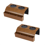 Kit 2 Esteiras Porta Copo Controles Braço Sofá Mdf Caramelo