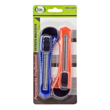 Kit 2 Estilete Largo 18mm Multiuso Plastico Papelao C/ Trava