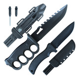 Kit 2 Facas Pesca Camping Caça C Bainha Tática Militar Rambo
