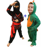 Kit 2 Fantasias Ninja Samurai +