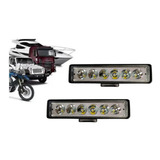 Kit 2 Farol De Milha Auxiliar 6 Leds 18w Off Road Moto Carro