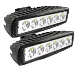 Kit 2 Farol De Milha Auxiliar 6 Leds 18w Off Road Moto Carro