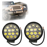 Kit 2 Farol Led Redondo Milha 42w 14 Leds Carro 12v/24v