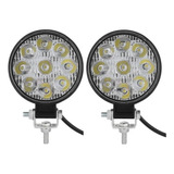 Kit 2 Farol Milha Mini 27w Redondo 9 Leds 12v 24v Universal