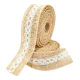 Kit 2 Fita De Juta Com Renda Branca 4,5cmx9,5m P/decoração