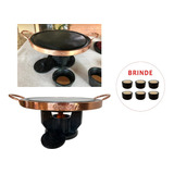 Kit 2 Fondue 37 Cm Com Chapa E Rechaud De Pedra Sabão Curado