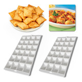 Kit 2 Forma Para Modelar Ravioli Mini Pasteis Massa 24 Cavas