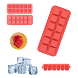 Kit 2 Formas De Gelo Silicone Flexível Com 12 Cavidades Cubo
