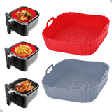 Kit 2 Formas Silicone Antiaderente Reutilizável Air Fryer