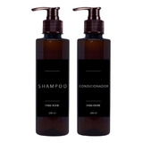 Kit 2 Frascos Âmbar Banheiro Shampoo