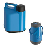 Kit 2 Garrafas Termicas Agua Chimarrao Terere 2,5 E 5 Litros Cor Azul