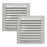 Kit 2 Grades De Ventilação Alumínio Branca 20x20 Com Tela