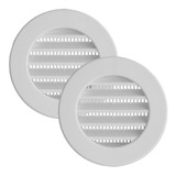 Kit 2 Grades De Ventilação Plástica 100mm Branca Com Tela