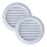 Kit 2 Grades De Ventilação Plástica 150mm Branca Com Tela