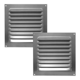 Kit 2 Grades De Ventilação Quadrada De Alumínio Itc 20x20 Cm