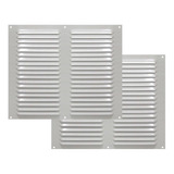 Kit 2 Grades Ventilação Quadrada Alumínio Branca 40x40cm